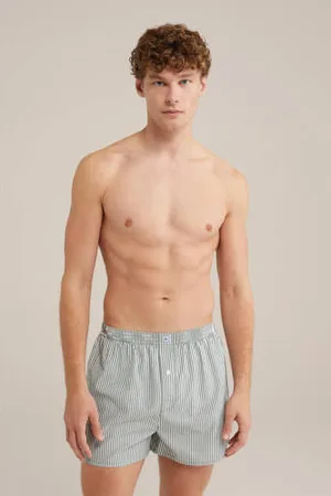WE Fashion Wijde boxershort groen/wit