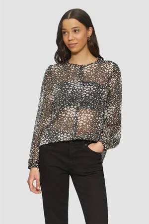 QS by s.Oliver Blouse zwart / ecru