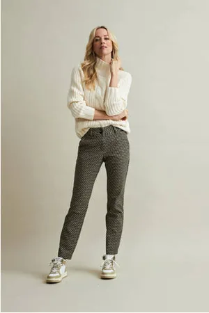 Red Button Straight fit broek Diana met all over print