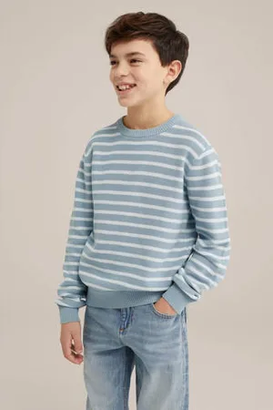 WE Fashion Blue Ridge gebreide trui blauw