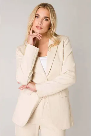 Base Level Getailleerde blazer Yace beige