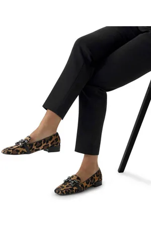 Manfield Suède loafers met panterprint