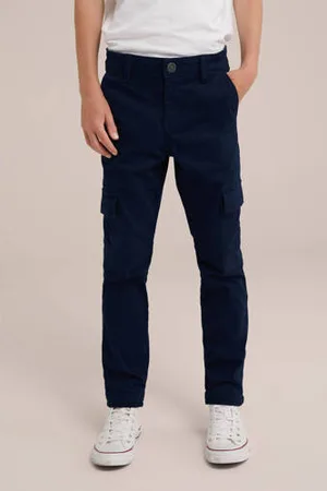 WE Fashion Blue Ridge slim fit cargobroek