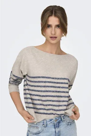 ONLY Gebreide trui beige