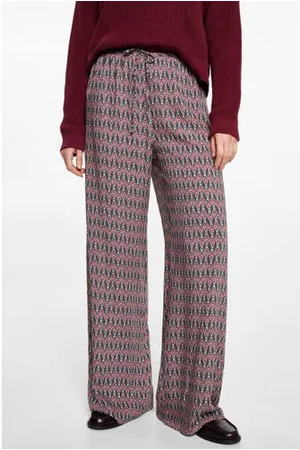 MANGO Straight casual broek rood