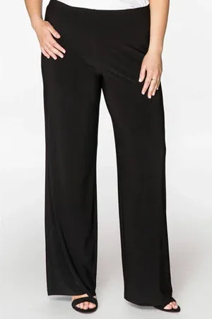 Yoek Wide leg broek van travelstof DOLCE