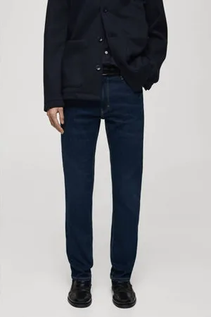 MANGO Slim fit jeans donkerblauw