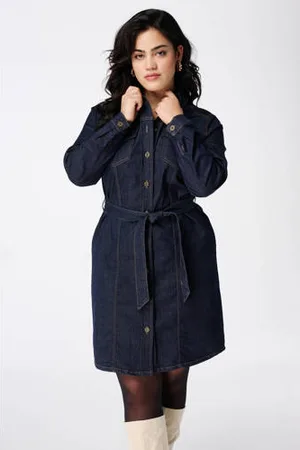 MS Mode Spijkerjurk dark blue denim