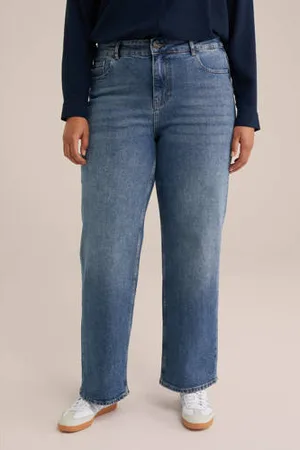 WE Fashion Curve straight leg jeans medium blue denim