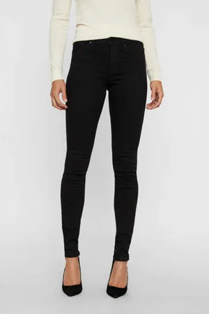 VERO MODA Mid waist skinny jeans VMTANYA black