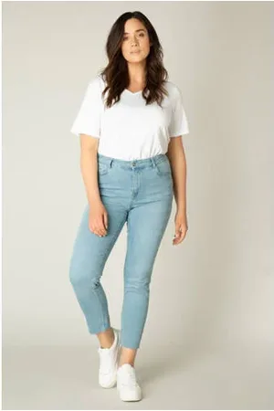 Base Level Cropped high waist skinny jeans Anna light denim