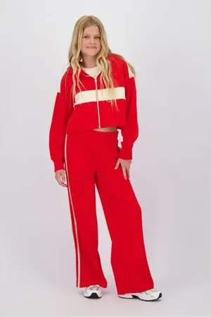 Raizzed Wide leg casual broek rood