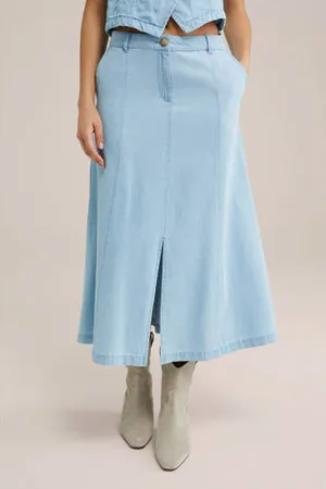 WE Fashion Blue Ridge spijkerrok light blue denim