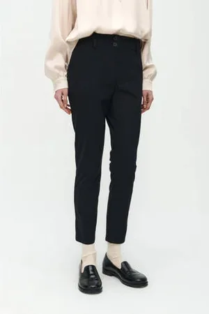 Jane Lushka Cropped slim fit broek van travelstof
