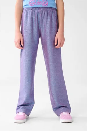 SHOEBY Wide leg casual broek paars