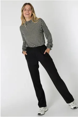 ES&SY Straight broek van travelstof