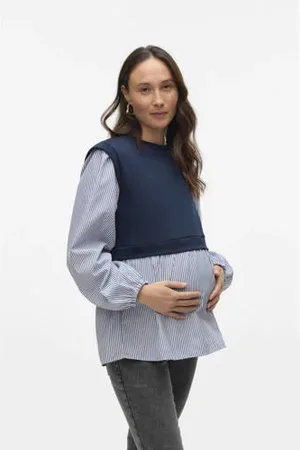 Mama;licious Zwangerschaps blousetop blauw