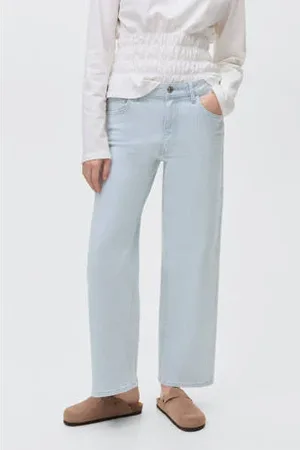 MANGO Wide leg jeans lichtblauw