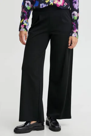Ichi High waist wide leg pantalon IHKATE SUS LONG WIDE van polyester