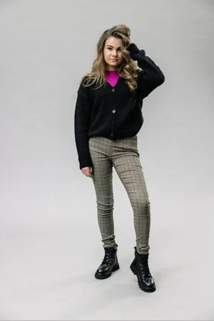 Looxs 10sixteen geruite super skinny broek