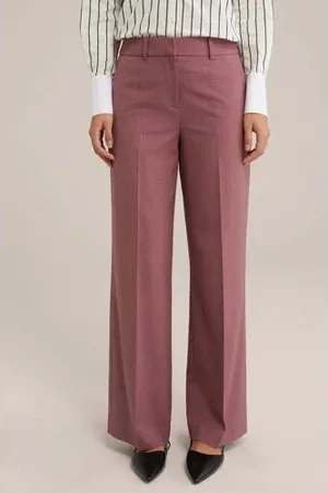 WE Fashion Regular waist pantalon donkerrood