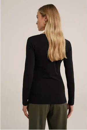 WE Fashion WE Fundamentals basic longsleeve met katoen zwart