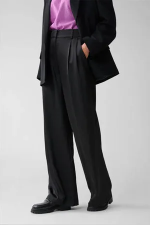 SHOEBY Satijnen high waist wide leg broek