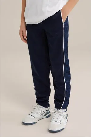 WE Fashion Bad Boys slim joggingbroek donkerblauw