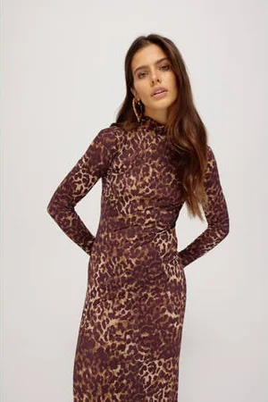 Harper & Yve Maxi jurk bruin