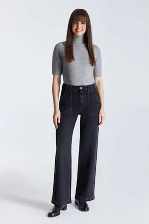 Cup of Joe denim High wide leg jeans