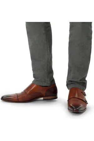 Manfield Leren gespschoenen
