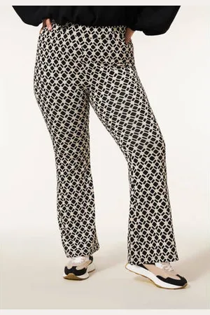 Miss Etam Flared broek Mara met all over print