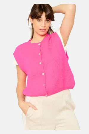 LolaLiza Gilet roze gebreid