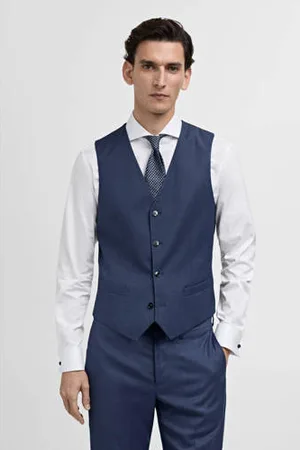 MANGO Gilet donkerblauw