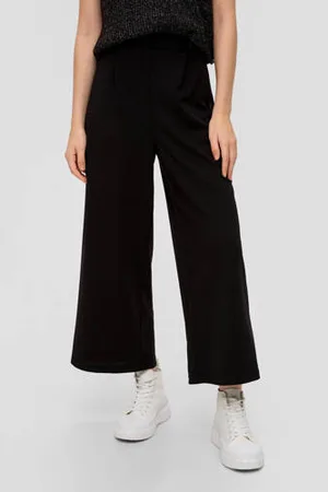 QS by s.Oliver Cropped wide leg pantalon