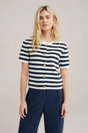 WE Fashion Gebreid vest ecru