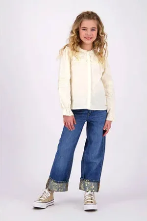 Vingino Wide leg regular waist jeans medium blue denim