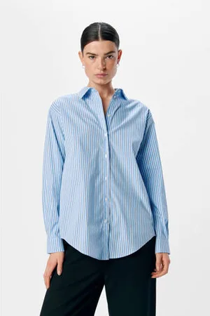 Object Gestreepte blouse blauw/ wit