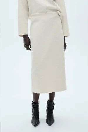 MANGO Kokerrok beige