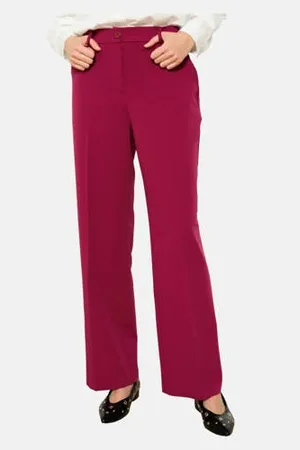 LolaLiza Wide leg high waist pantalon donkerrood