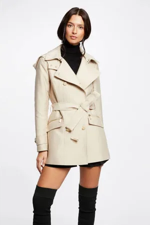 Morgan Trenchcoat jas met ceintuur ecru