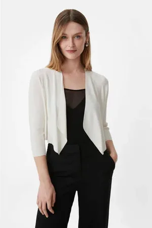 Comma, Fijngebreid vest ecru