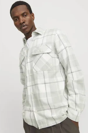 JACK & JONES PREMIUM linnen comfort fit overshirt lichtgroen
