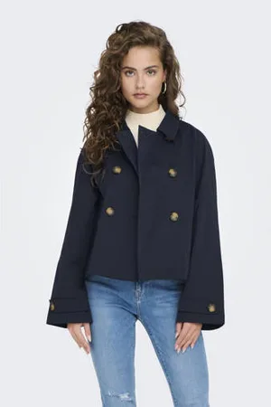 ONLY Trenchcoat donkerblauw