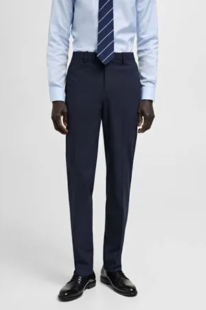 MANGO Slim pantalon donkerblauw