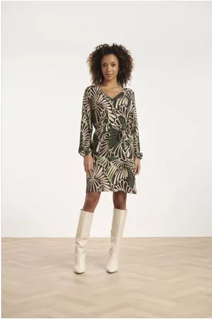 Smashed Lemon Blousejurk met all over print en ceintuur