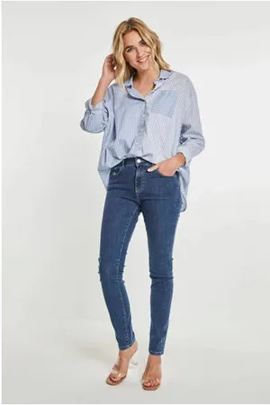 Para Mi High waist skinny jeans Celine medium blue denim