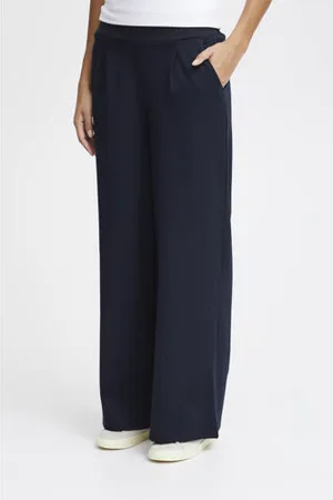 Ichi High waist wide leg pantalon IHKATE SUS LONG WIDE van polyester