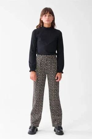 SHOEBY Wide leg broek met panterprint