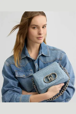 Liu Jo Denim crossbody tas Lapuffy met strass